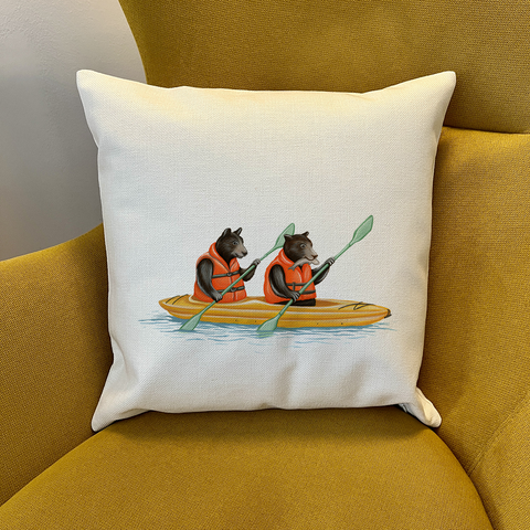 PIllow cover - Bears kayaking