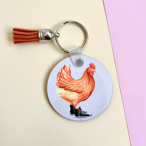 Porte-clés poules à la mode