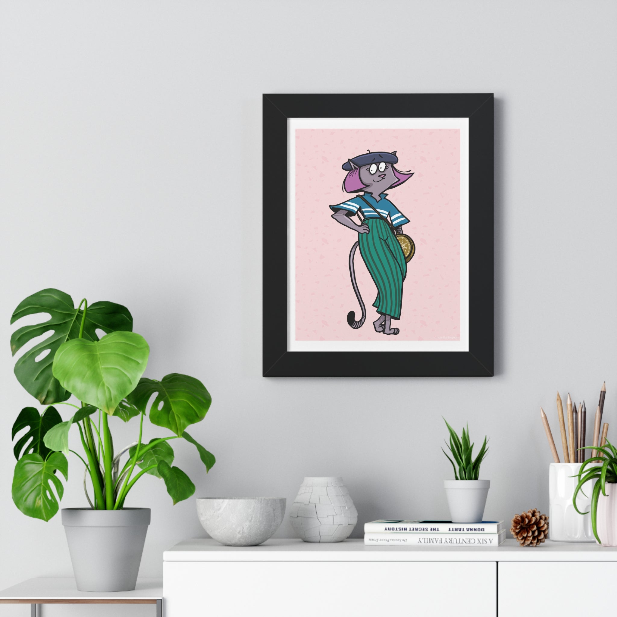 Frenchie la chatte stylé - Affiche murale