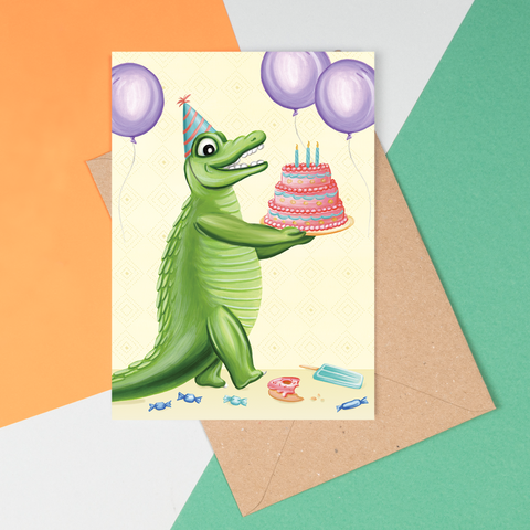 Bonne fête Hector l'alligator - Carte de souhait