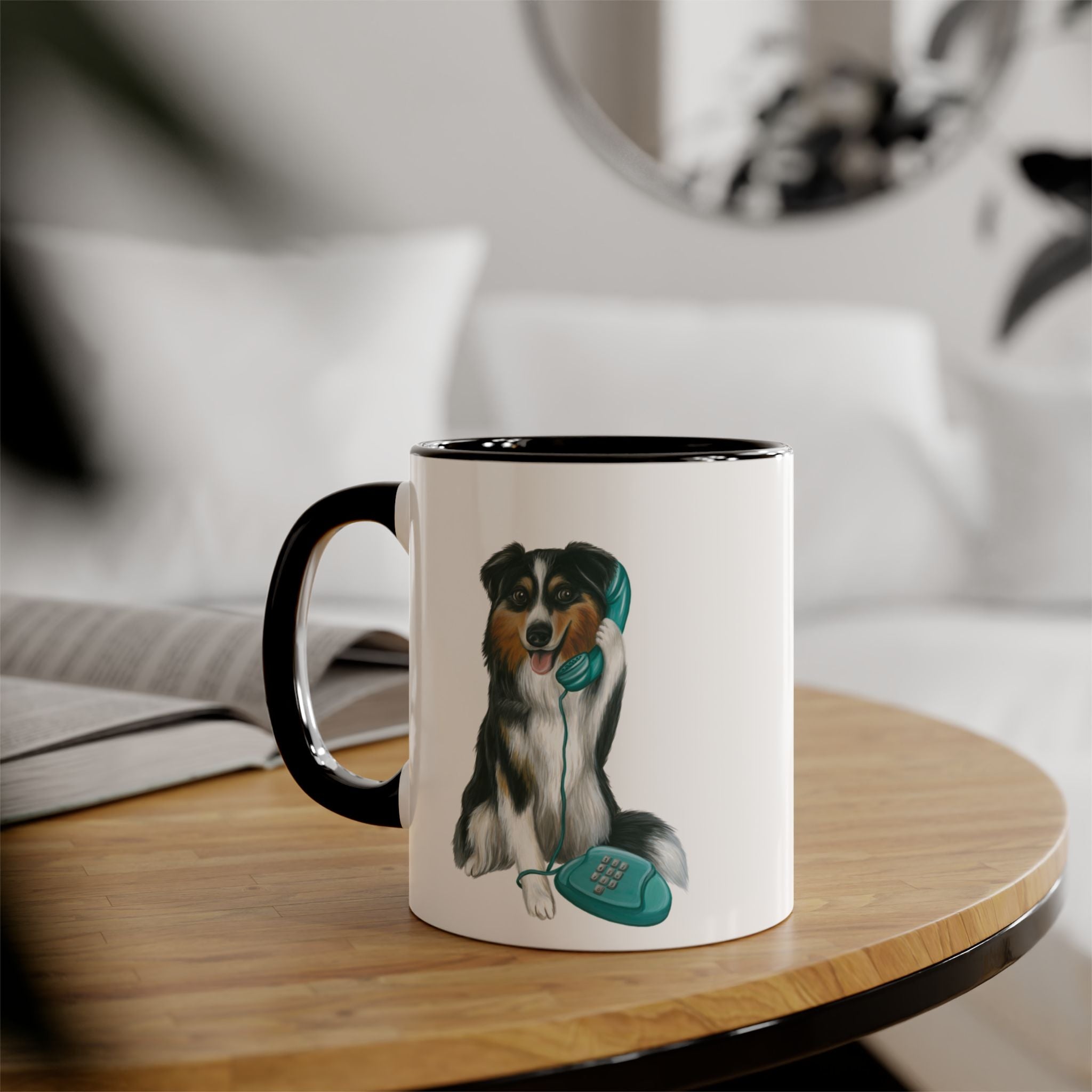 Australian Shepherd on the phone mug