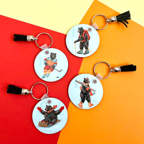 Porte-clés ours sportif
