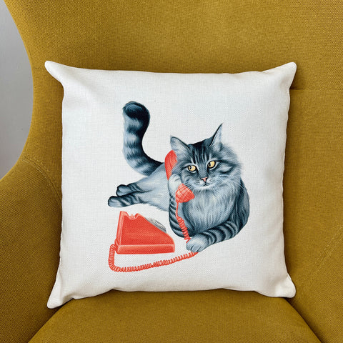 PIllow cover - Cat on the phone