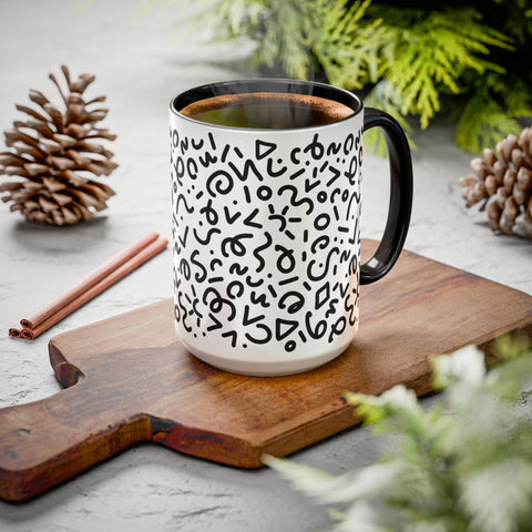Unique doodle 15 oz mug
