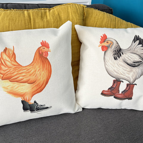 PIllow cover - Hen wearing docs