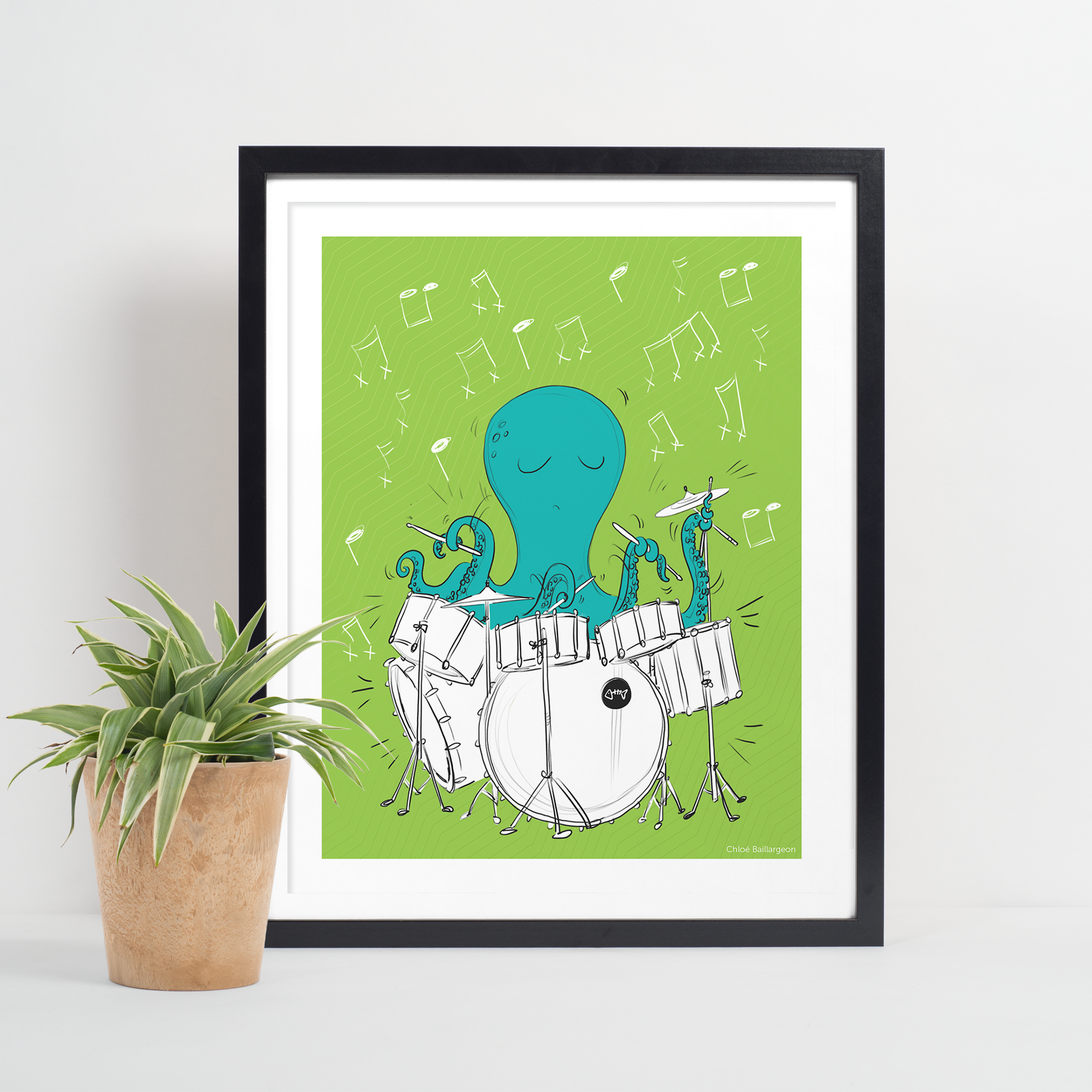 Pieuvre Groovy - Affiche murale