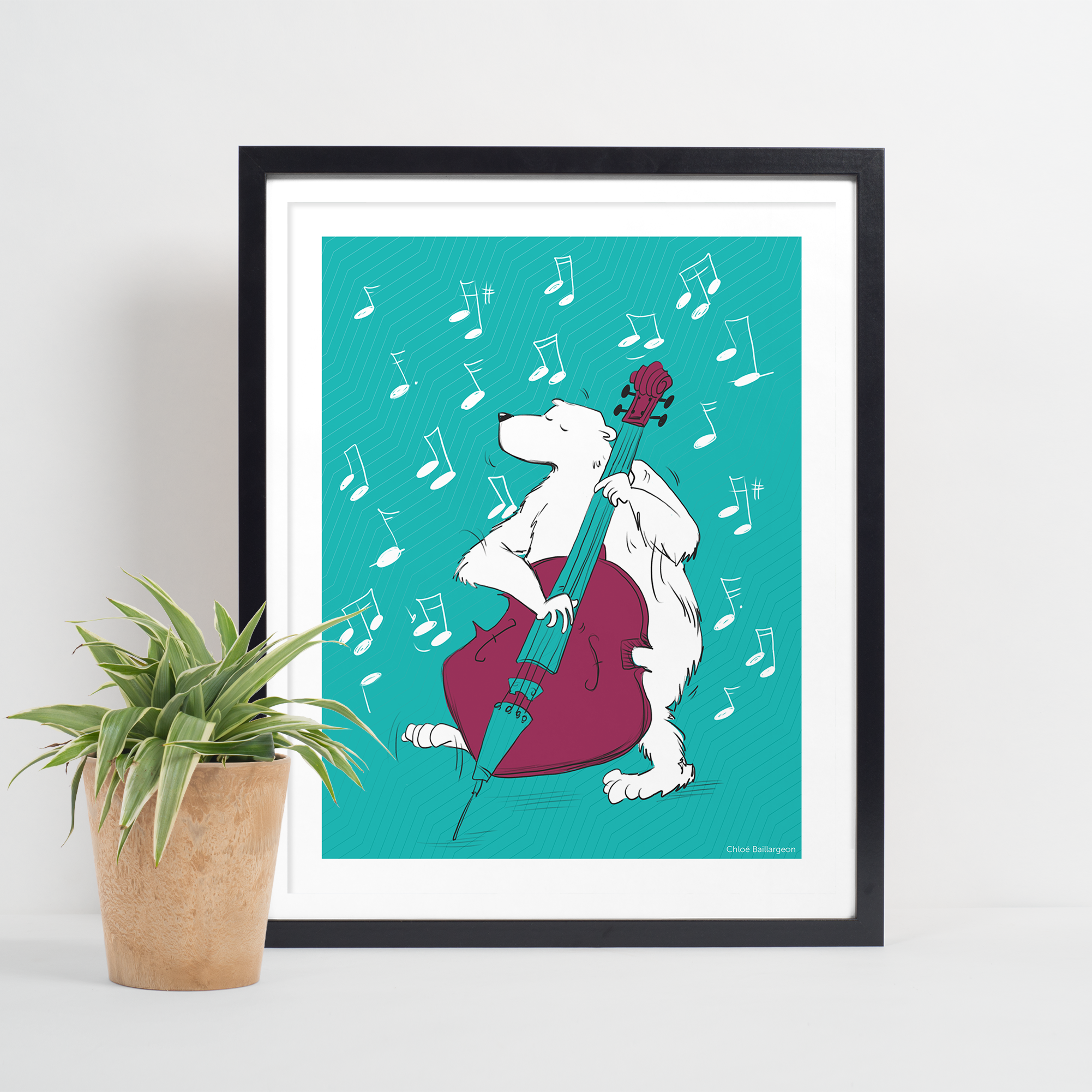 Ours Groovy - Affiche murale