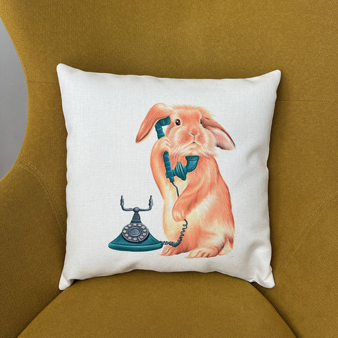 PIllow cover - Rabbit on the phone
