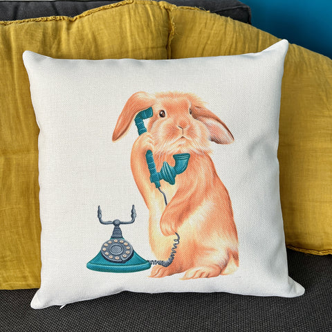 PIllow cover - Rabbit on the phone