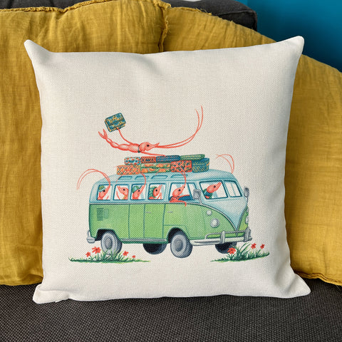 PIllow cover - Shrimps going on a ride