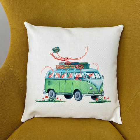 PIllow cover - Shrimps going on a ride