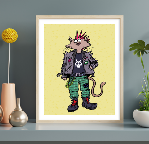 Punky le chat stylé - Affiche murale