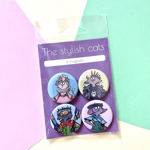 The stylish cats magnets (set of 4)