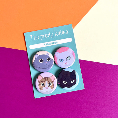 The Pretty Kitties Magnets (set of 4)