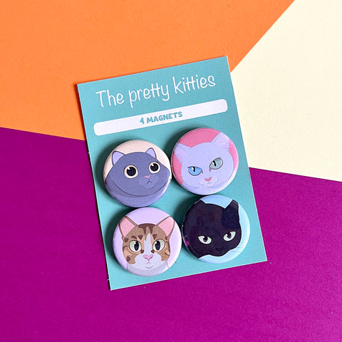 The Pretty Kitties Magnets (set of 4)