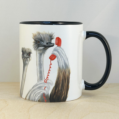 Ostrich on the Phone Mug