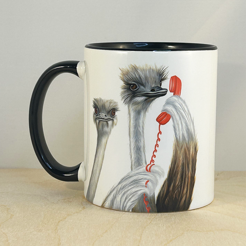 Ostrich on the Phone Mug