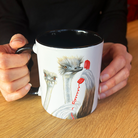 Ostrich on the Phone Mug