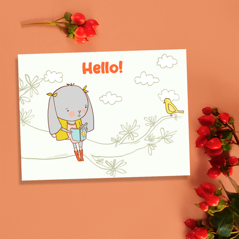 Hello Card Cara Camina Bunny