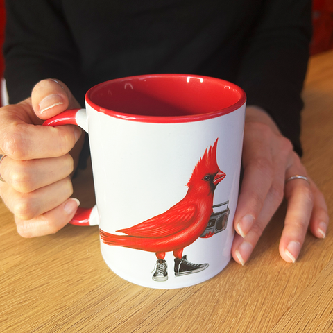 Cardinal wearing shoes Mug