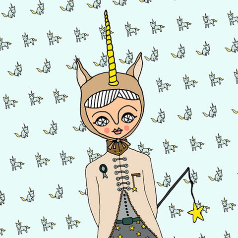 Dressed as a unicorn - Greeting Card