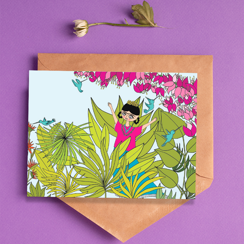 Card Frida hummingbird Cara carmina