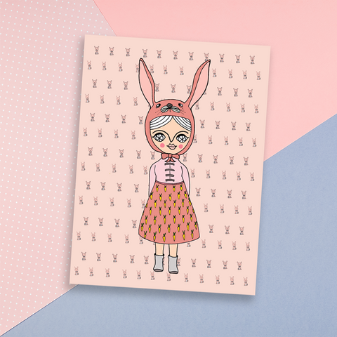 Dressed as a rabbit - Greeting Card