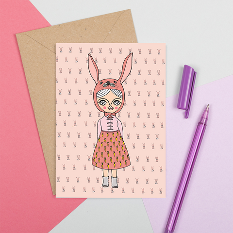 Dressed as a rabbit - Greeting Card
