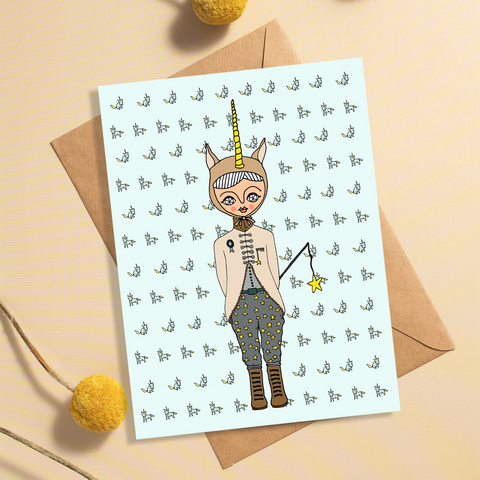 Dressed as a unicorn - Greeting Card