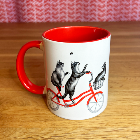 Cats riding a Bike Mug