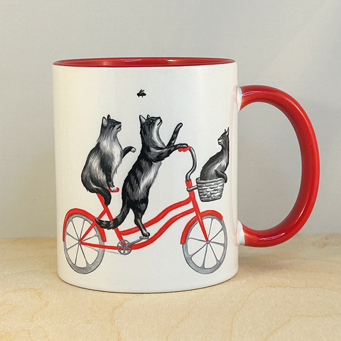 Cats riding a Bike Mug