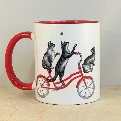 Cats riding a Bike Mug