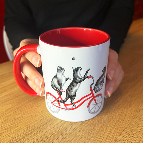 Cats riding a Bike Mug