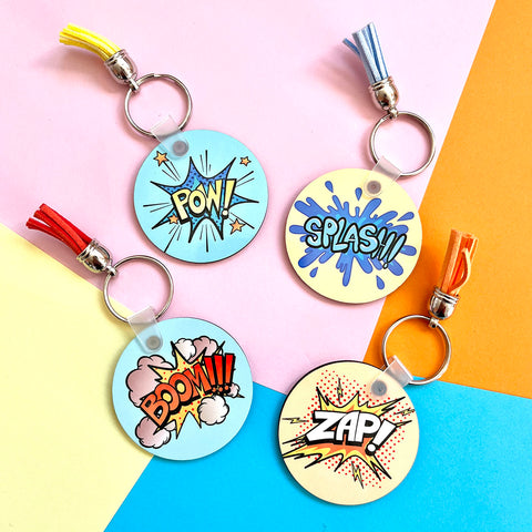 Comic Sounds Key Chains