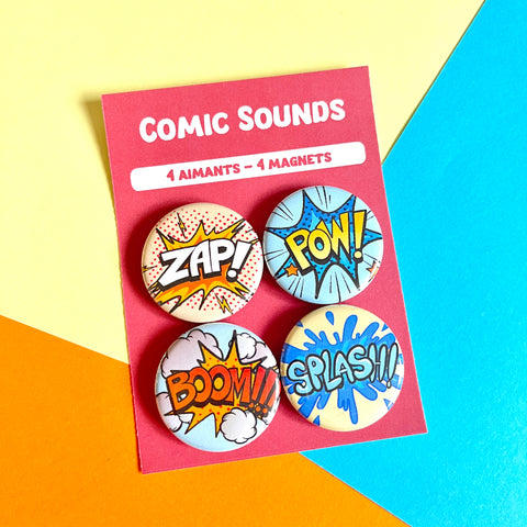 Comic Sounds Magnets (set of 4)