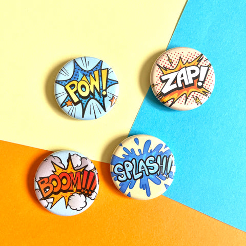 Comic Sounds Magnets (set of 4)