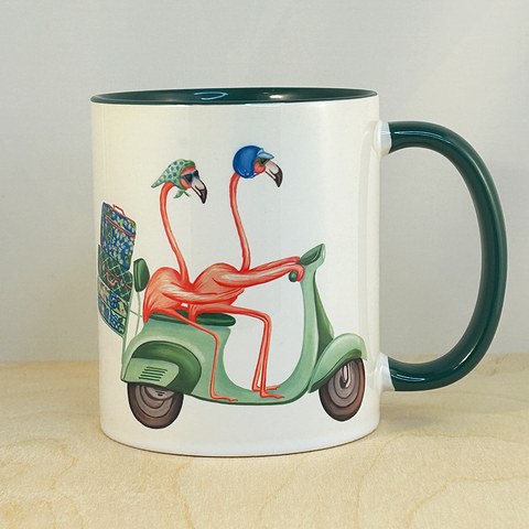 Tasse Flamants Rose en Scooter