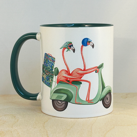 Tasse Flamants Rose en Scooter