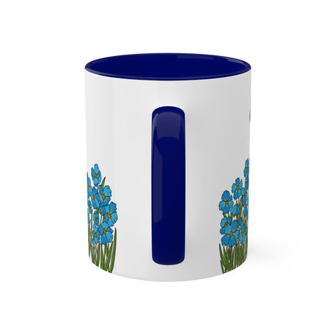 Mug Frida blue poppies by Cara Carmina