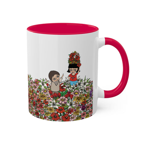 Mug Frida red flowers by Cara C