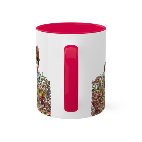 Mug Frida red flowers by Cara C