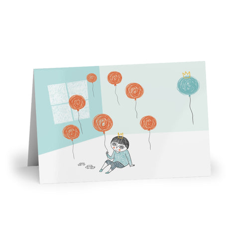 Card boy with balloons 2 Cara Carmina