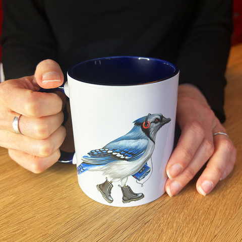 Blue-Jay wearing boots Mug