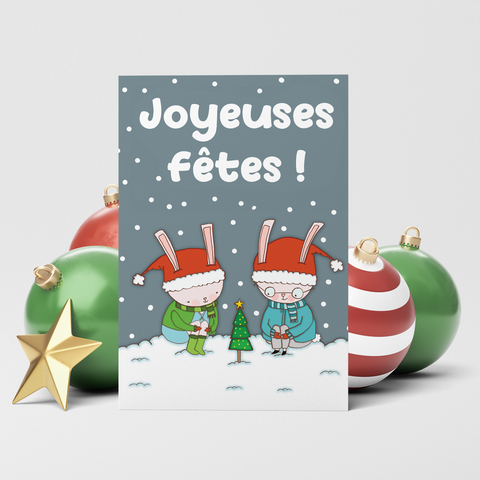 Carte de noël Lapins Cara Carmina