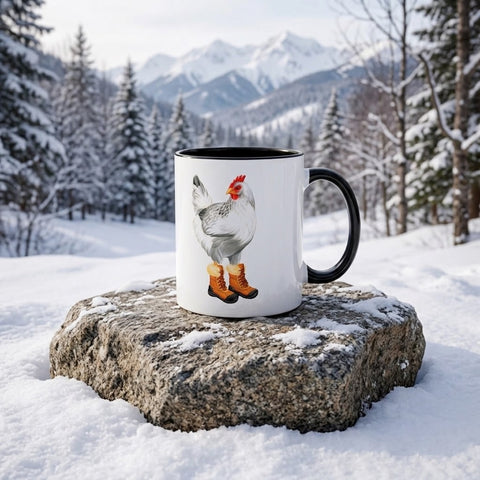 Tasse Poules en bottes d'hiver