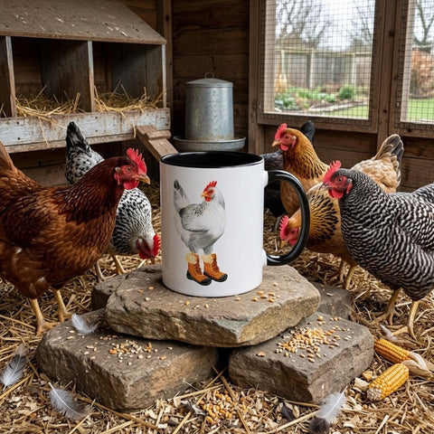 Tasse Poules en bottes d'hiver