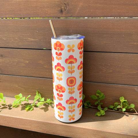 Tumbler retro flower