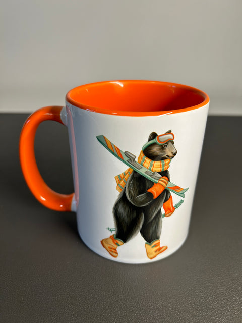 Bear skiing Mug