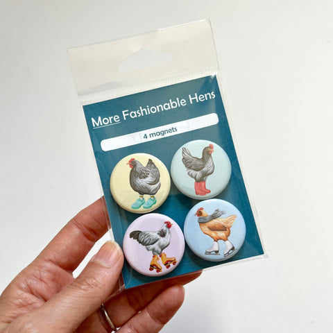 More Fashionable Hens Fridge Magnets (set of 4)