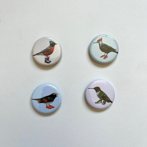 More Fashionable Birds Fridge Magnets (set of 4)